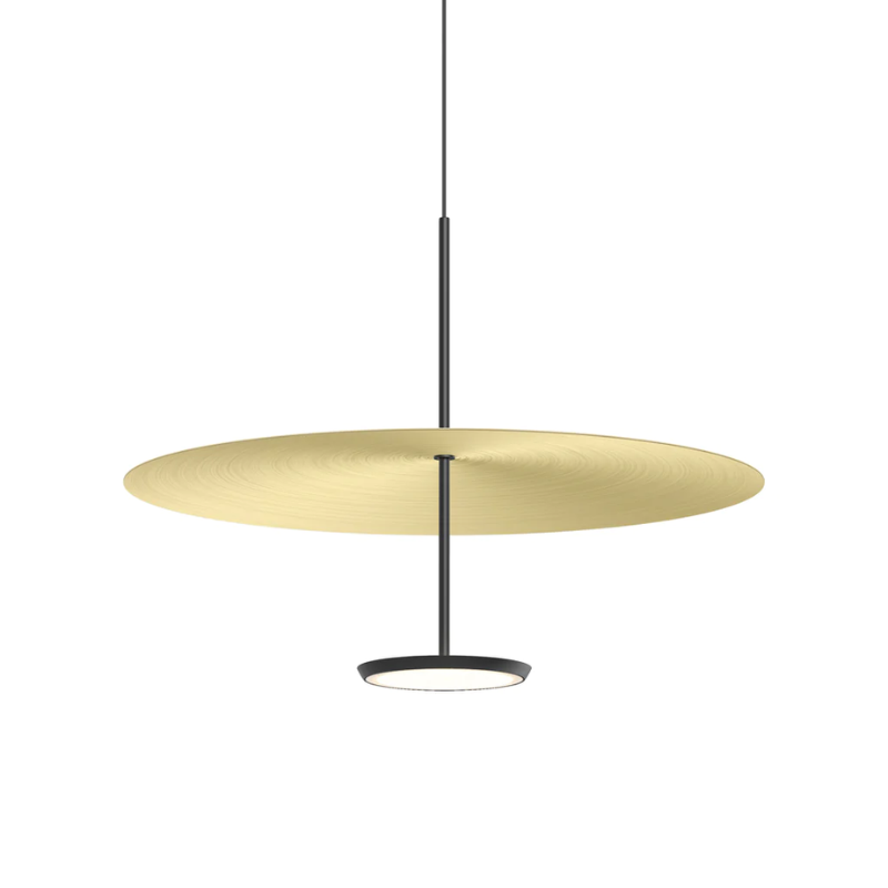The Sky Dome Metal from Pablo Designs in Matte Black and Brushed Brass, 24 inch size.