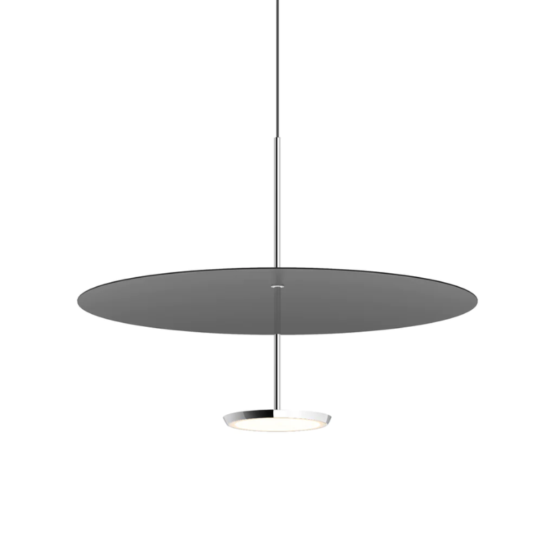 The Sky Dome Metal from Pablo Designs in Polished Aluminum and Black, 24 inch size.