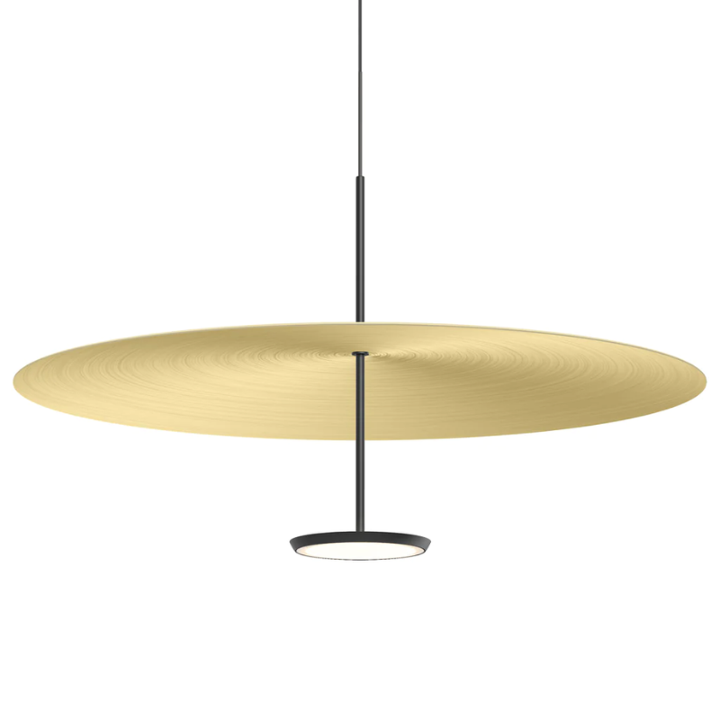 The Sky Dome Metal from Pablo Designs in Matte Black and Brushed Brass, 32 inch size.
