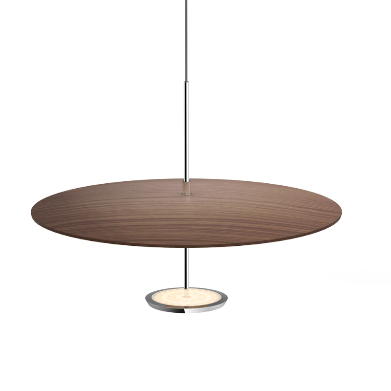 Sky Dome is available in pressed wood shade reflectors that when combined with their powerful 2-sided LED light source gives the lamp a weightless appearance while providing unparalleled illumination in all directions. Sky Dome combines form and function with unsurpassed quality and is available in 2 sizes : 18"(45.8cm) and 24"(61cm).