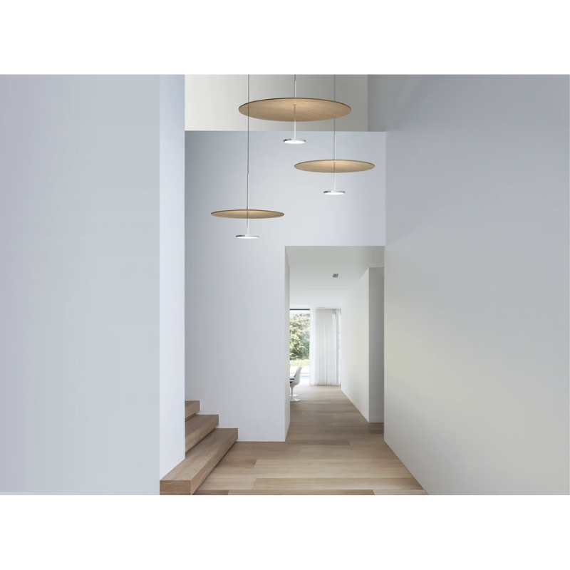 Sky Dome is available in pressed wood shade reflectors that when combined with their powerful 2-sided LED light source gives the lamp a weightless appearance while providing unparalleled illumination in all directions. Sky Dome combines form and function with unsurpassed quality and is available in 2 sizes : 18"(45.8cm) and 24"(61cm).