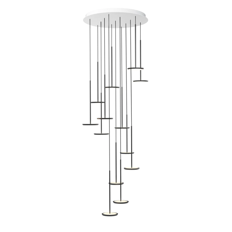 The Sky Collection was inspired as a modular pendant lighting system and Sky Solo is its core foundational element. Its minimal all-aluminum design highlights a powerful two-sided flat panel light source with Dim to Warm LED technology that can deliver up to 1250 lumens of warm ambient light in all directions.