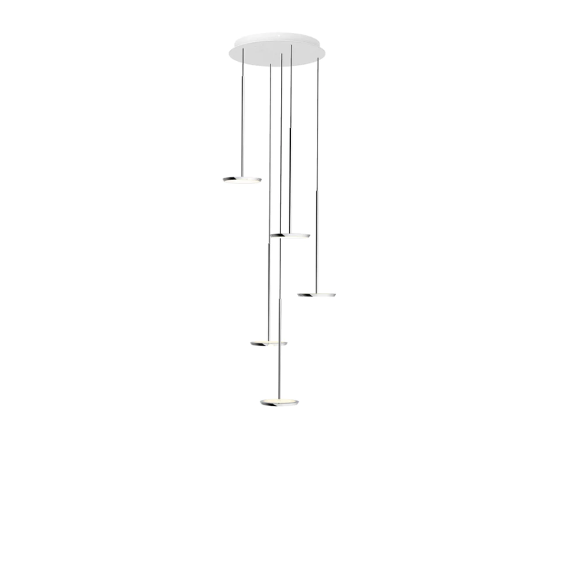 The Sky Collection was inspired as a modular pendant lighting system and Sky Solo is its core foundational element. Its minimal all-aluminum design highlights a powerful two-sided flat panel light source with Dim to Warm LED technology that can deliver up to 1250 lumens of warm ambient light in all directions.