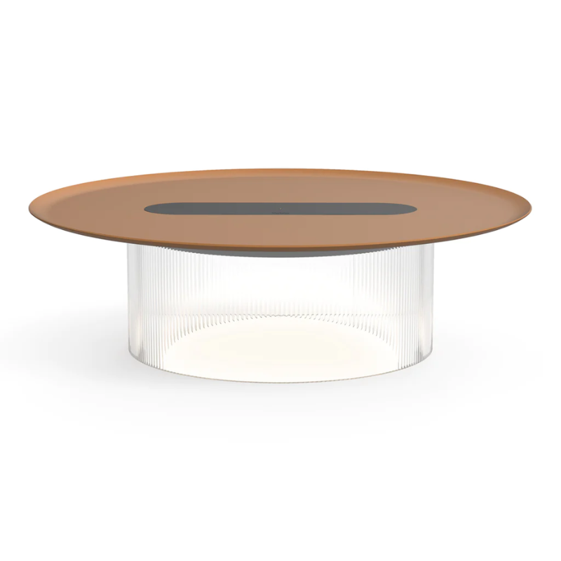 The small Carousel Table from Pablo Designs with the clear diffuser and 16" terracotta tray.