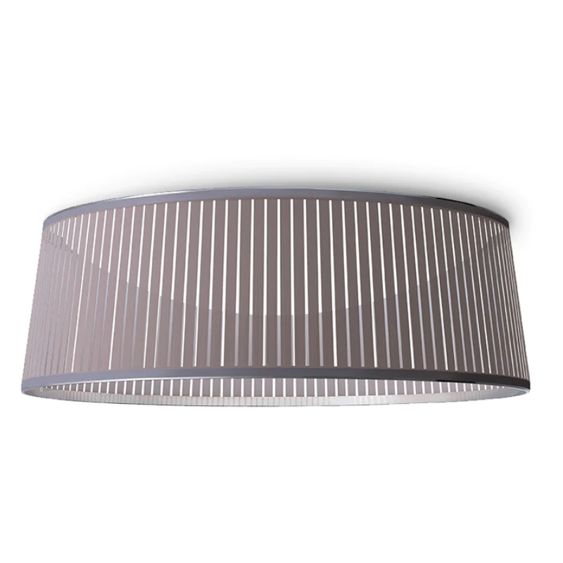 The 36 inch Solis Drum Flush from Pablo Designs in silver.