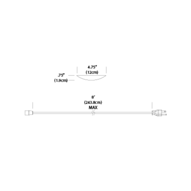 The dimensions of the Swell Power Feed and Canopy from Pablo Designs.