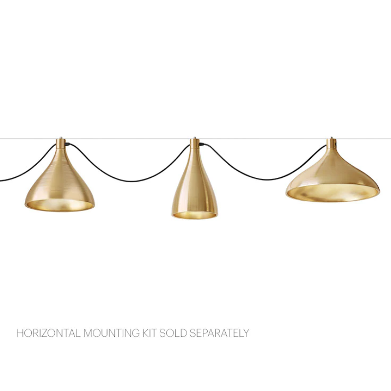 The Swell String 3 Mixed from Pablo Designs in brass, with the horizontal mount sold separately.