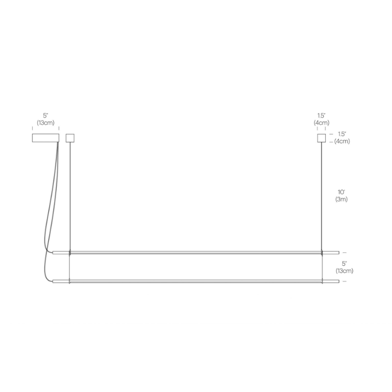 The dimensions of the T.O Pendant 2 Stack by Pablo Designs.