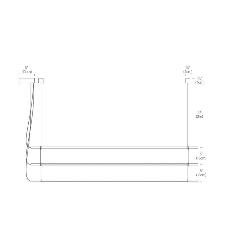 The dimensions of the T.O Pendant 3 Stack by Pablo Designs.