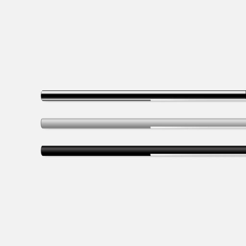 The three color options for the T.O Pendant from Pablo Designs, Chrome, Matte White and Matte Black.