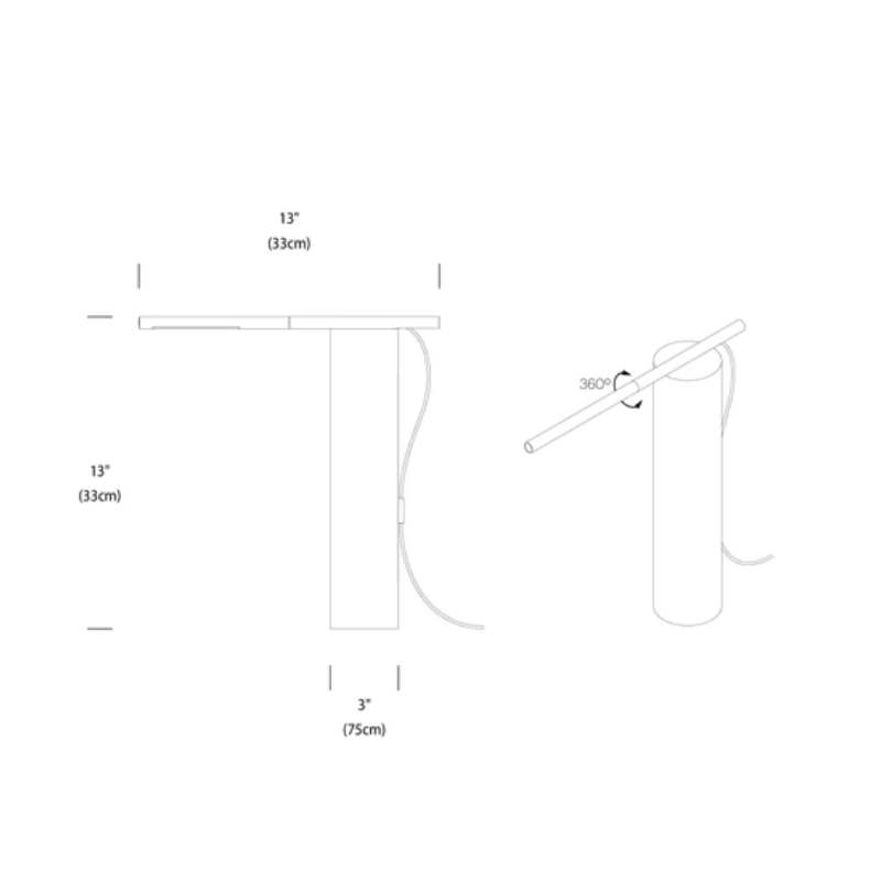The dimensions of the T.O Table from Pablo Designs.