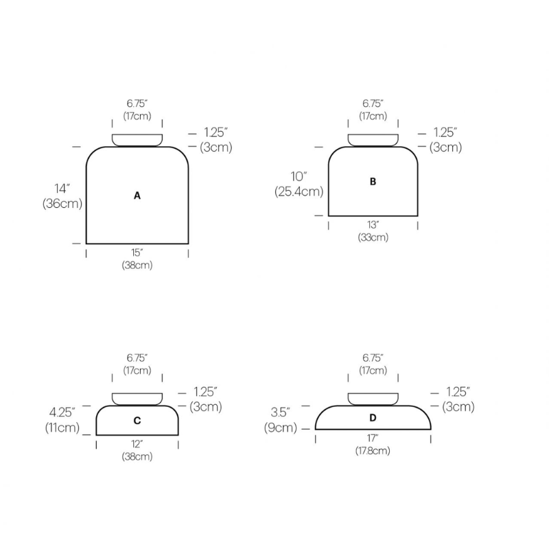 The dimensions of the Totem Flush from Pablo Designs.