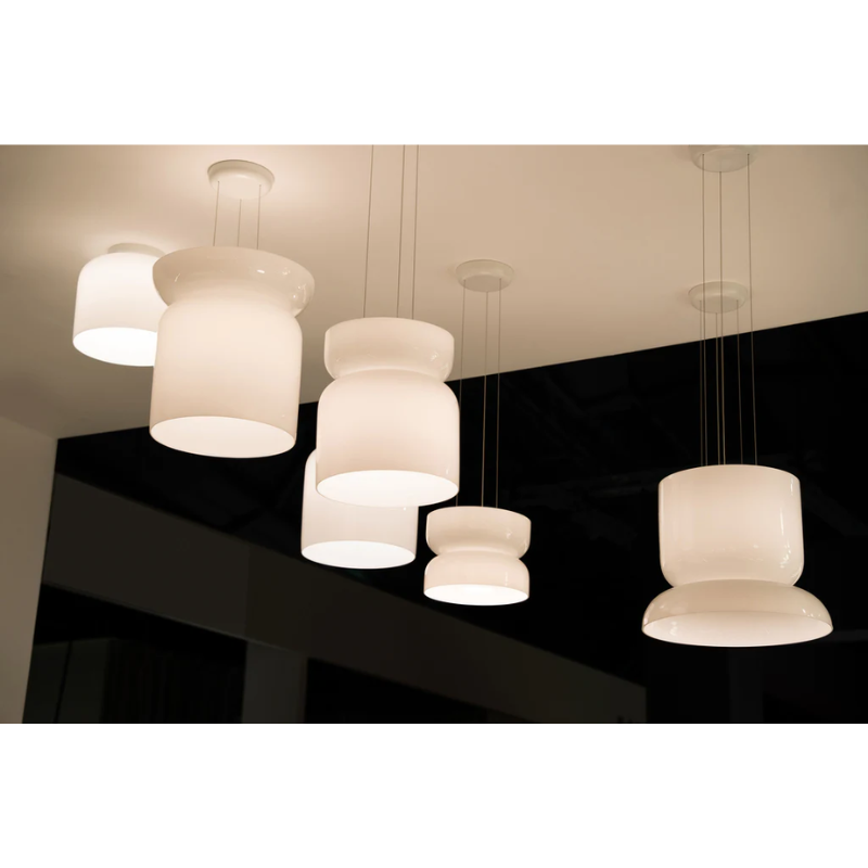 The Totem Flush from Pablo Designs on the far left along side other Totem lights.