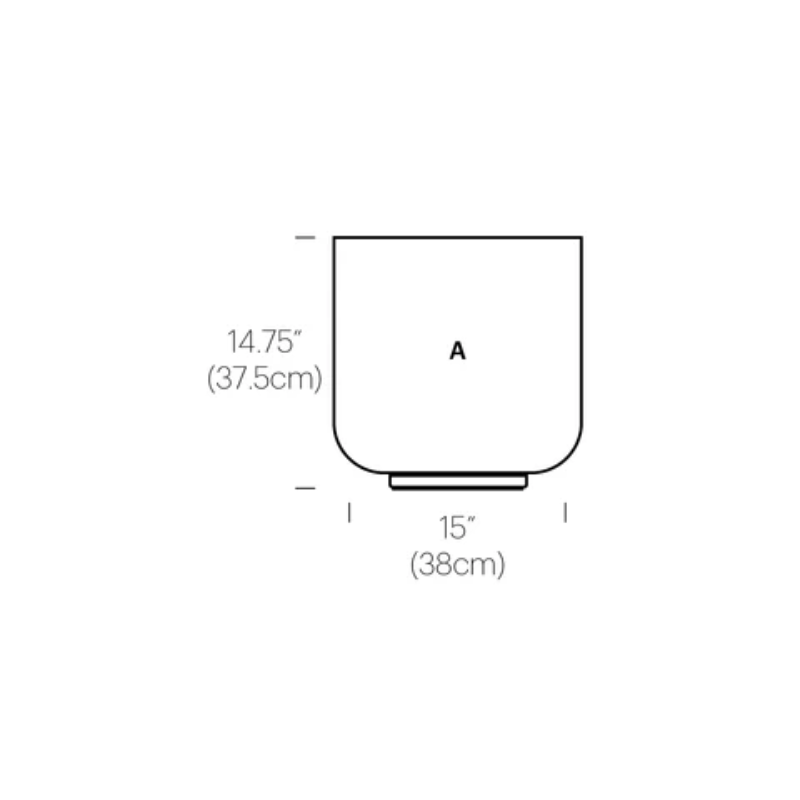 The dimensions of the shape A Totem Table Single from Pablo Designs.