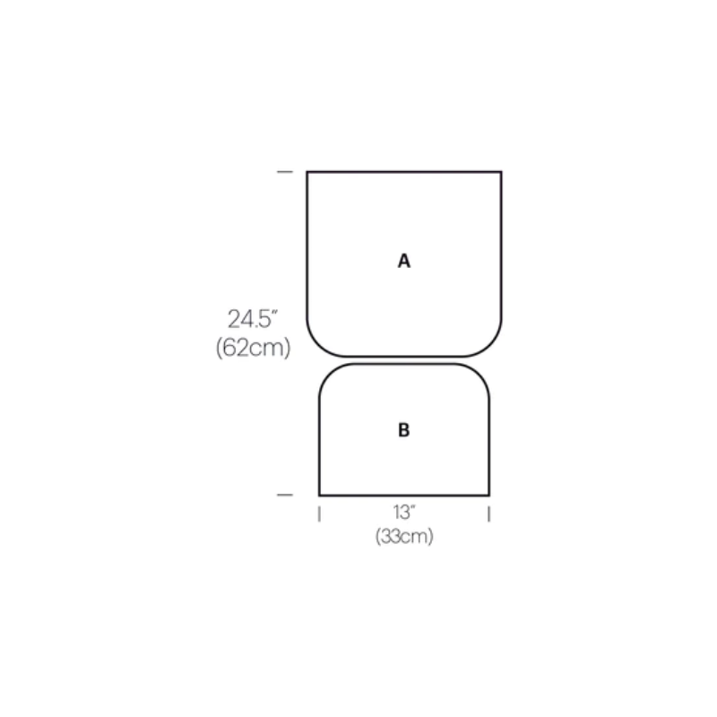 The dimensions of the Totem Table from Pablo Designs style BA.