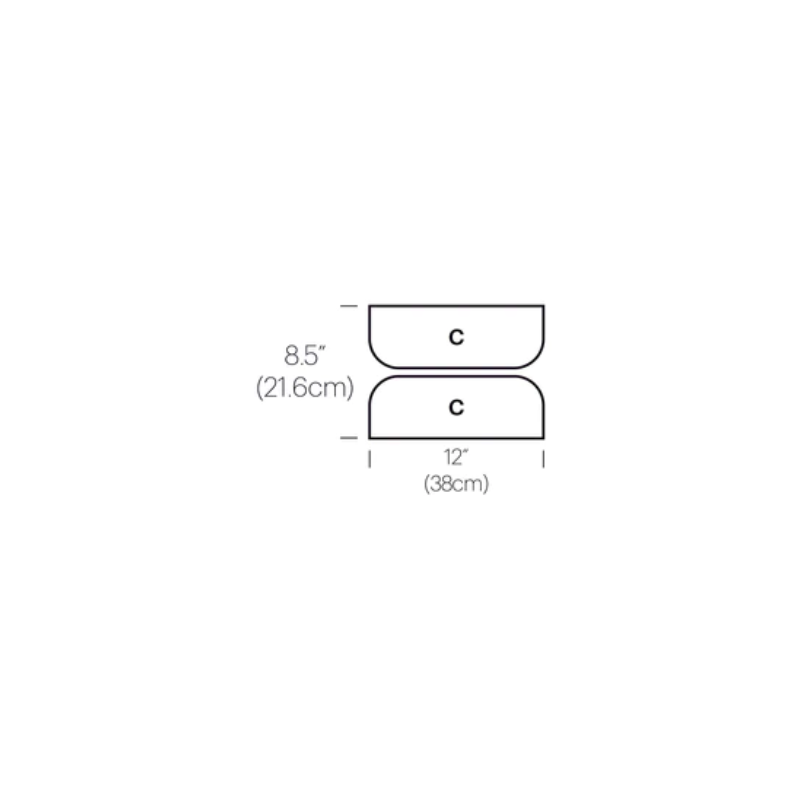 The dimensions of the Totem Table from Pablo Designs style CC.