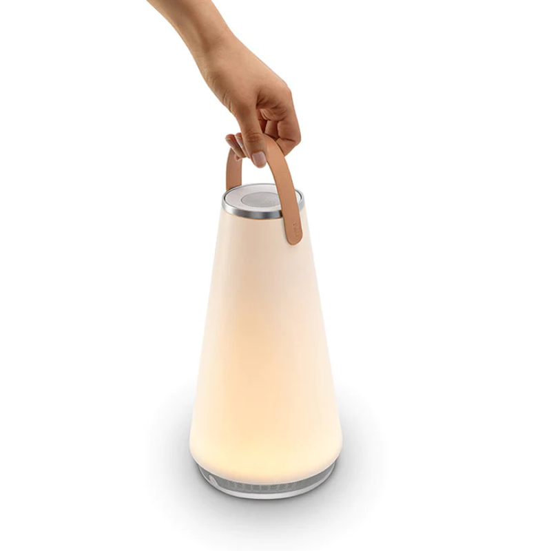 The revolutionary UMA Sound Lantern redefines the portable lantern for the modern age. Fusing state-of-the-art Warm Dim LED technology with 360° high fidelity surround sound, UMA provides a one-of-a-kind portable light + sound experience, integrated seamlessly into a strikingly elegant design.