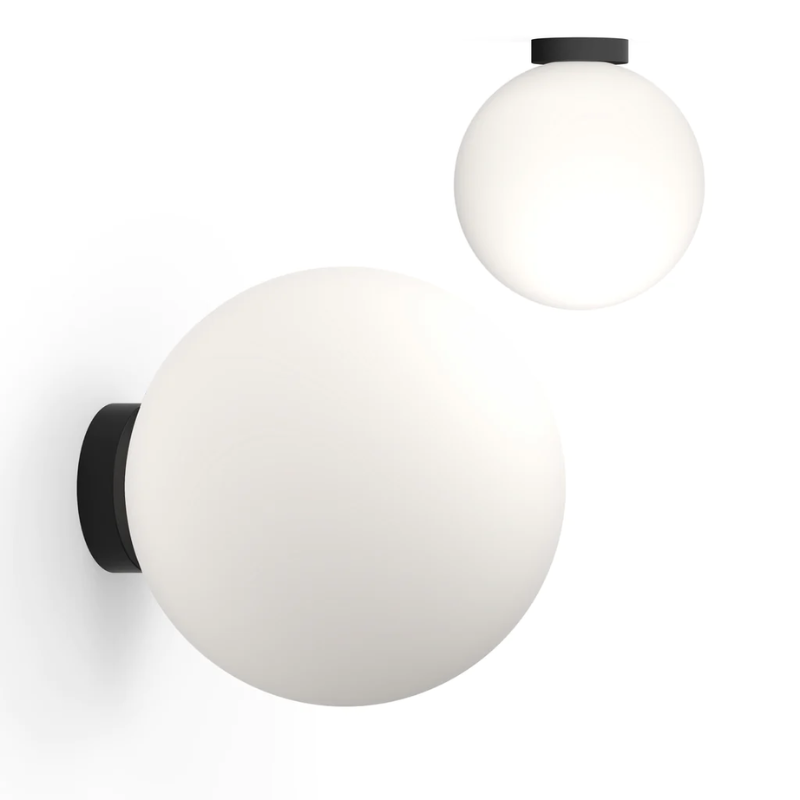 The 16 inch Bola Sphere Flush from Pablo Designs in matte black.