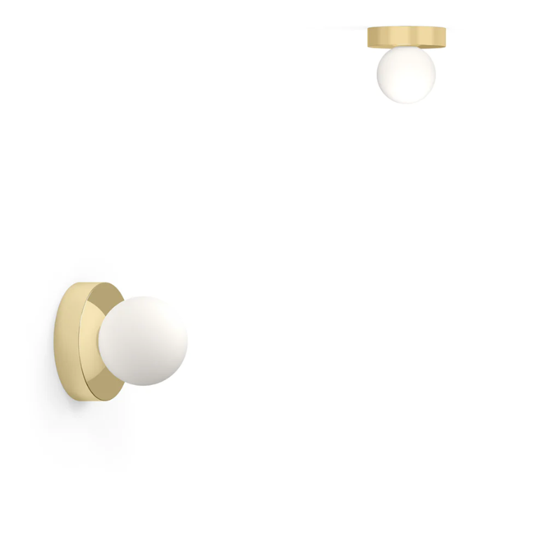 The 4 inch Bola Sphere Flush from Pablo Designs in brass.