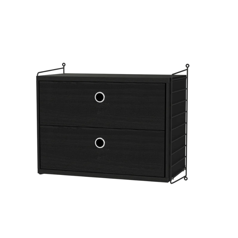 The Bedroom Bundle A from String Furniture in black stained ash and black.