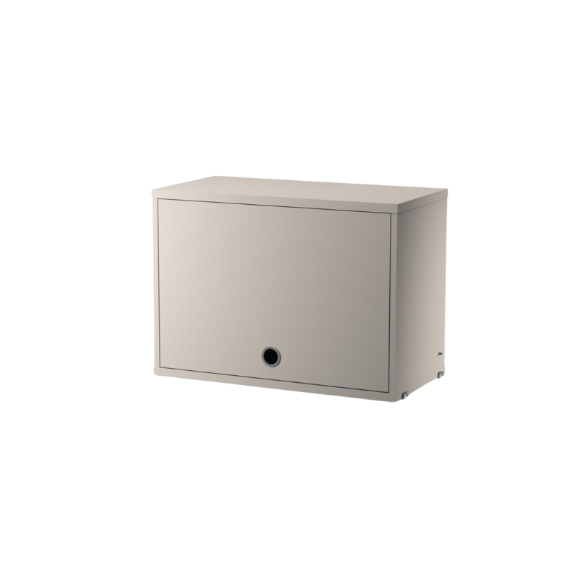 The Cabinet with Flip Door from String Furniture, 22.8 inches wide in beige.