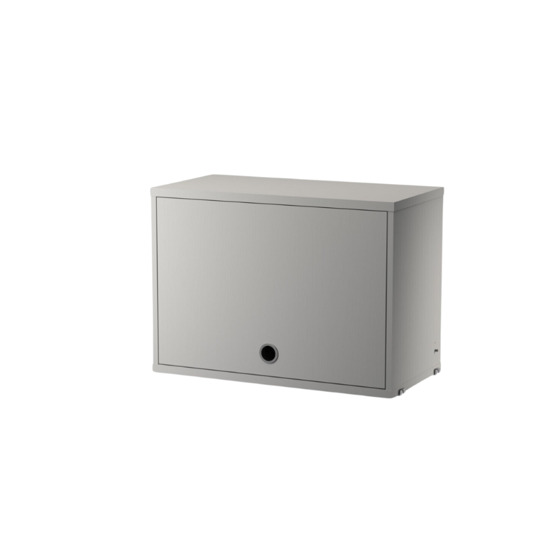 The Cabinet with Flip Door from String Furniture, 22.8 inches wide in grey.