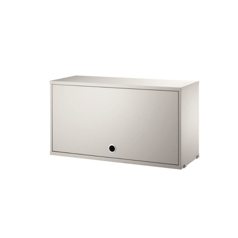 The Cabinet with Flip Door from String Furniture, 30.7 inches wide in beige.