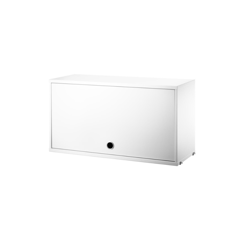 The Cabinet with Flip Door from String Furniture, 30.7 inches wide in white.