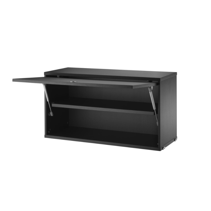 The Cabinet with Flip Door from String Furniture in a shot showing the internal storage.