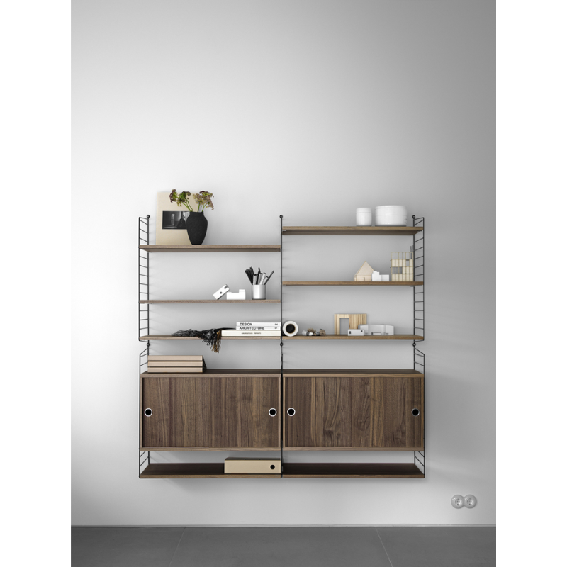 The Cabinet with Sliding Doors from String Furniture showing the custom design options.