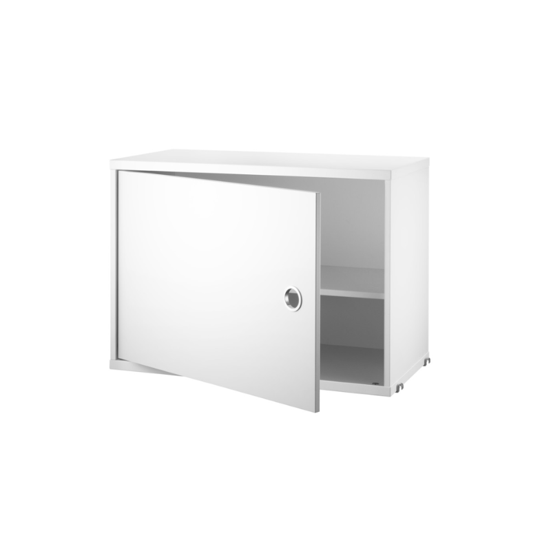 The Cabinet with Swing Door from String Furniture in white, open.