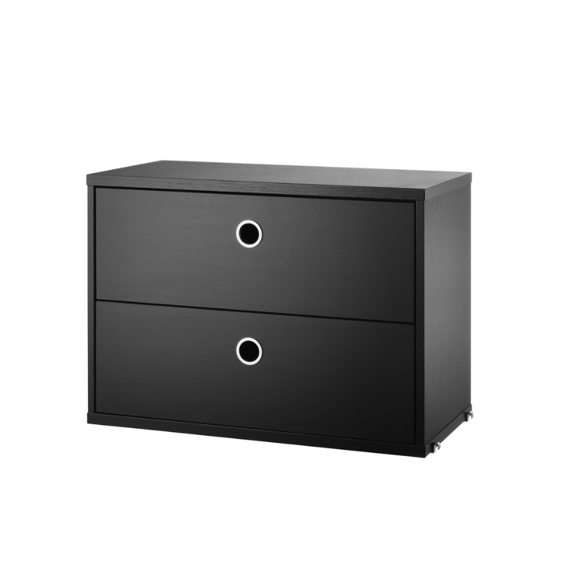 The Chest of Drawers from String Furniture in 22.8 inch width size and black stained ash finish.