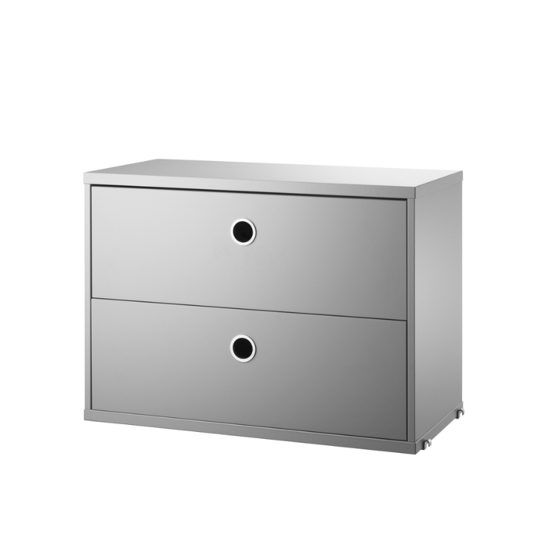 The Chest of Drawers from String Furniture in 22.8 inch width size and grey finish.