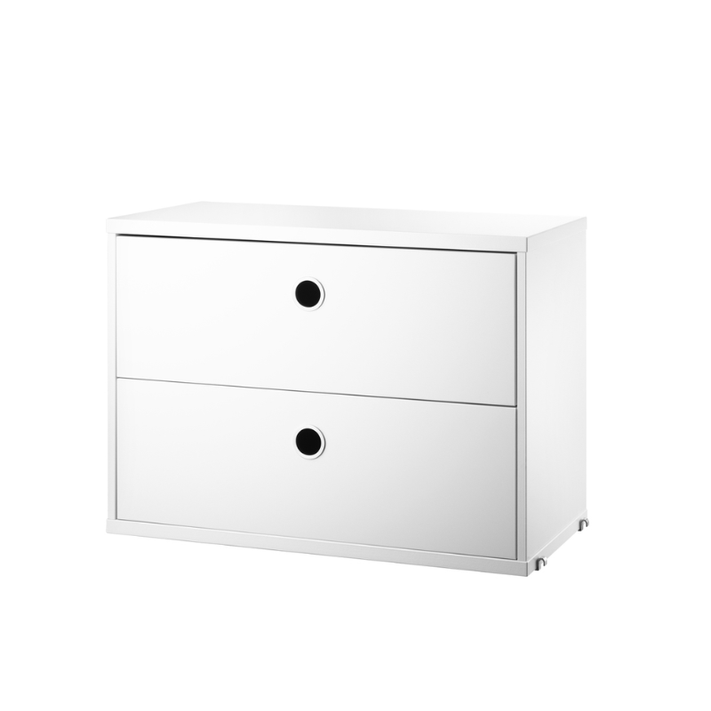 The Chest of Drawers from String Furniture in 22.8 inch width size and white finish.