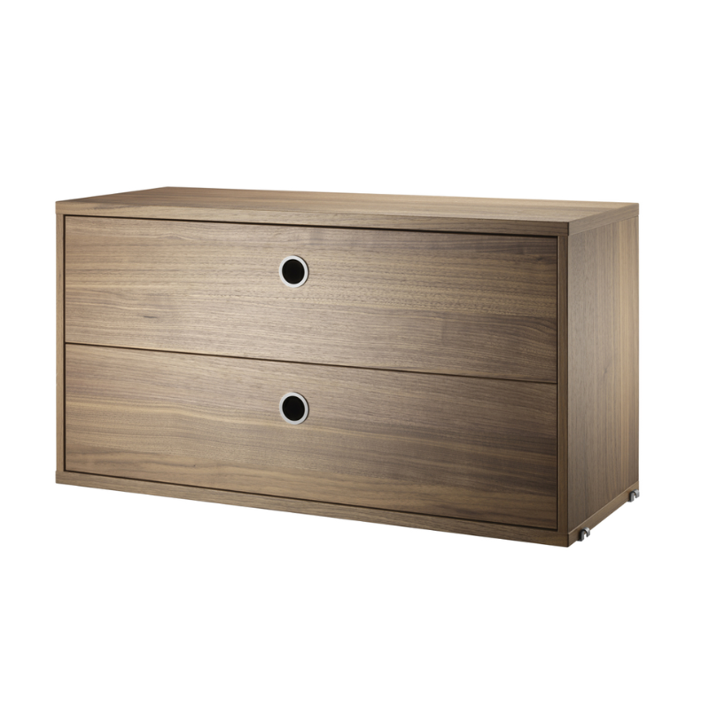 The Chest of Drawers from String Furniture in 30.7 inch width size and walnut finish.