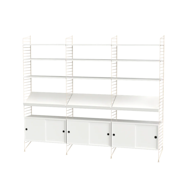 The Living Room Bundle G from String Furniture in white and beige.