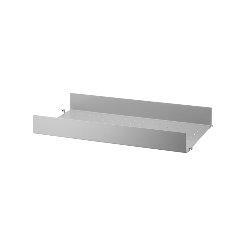 The Metal Shelves High from String Furniture in 22.8 width and 11.8 depth inches size, grey finish.
