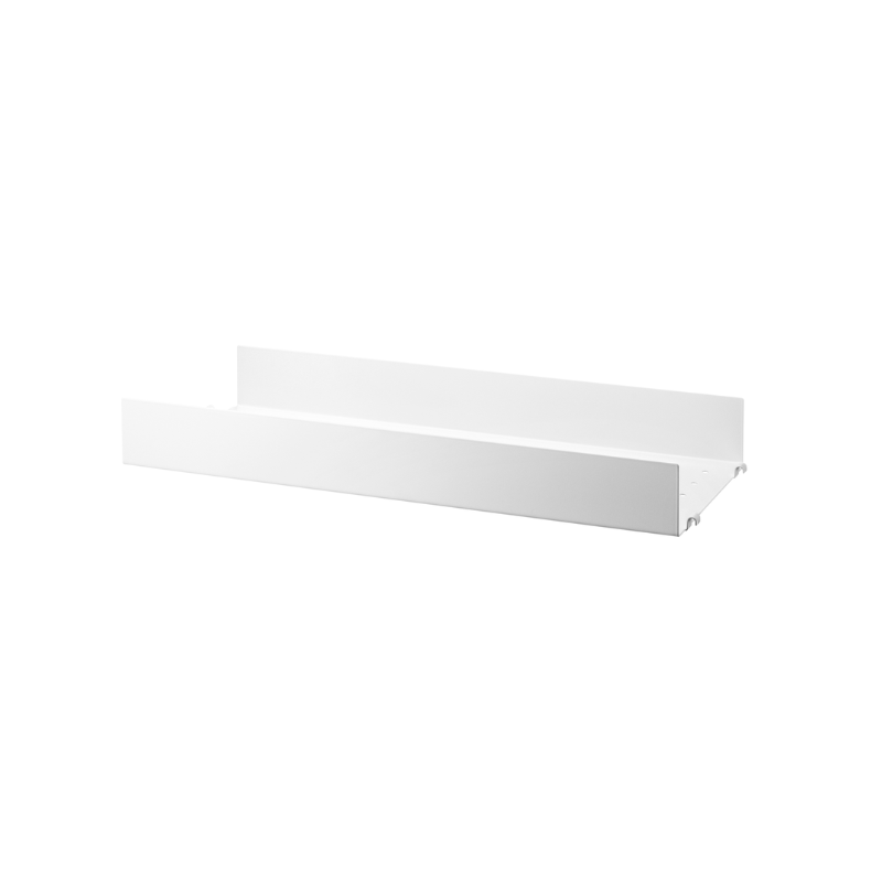 The Metal Shelves High from String Furniture in 22.8 width and 7.8 depth inches size, white finish.