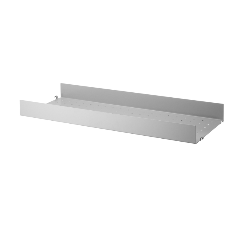 The Metal Shelves High from String Furniture in 30.7 width and 11.8 depth inches size, grey finish.