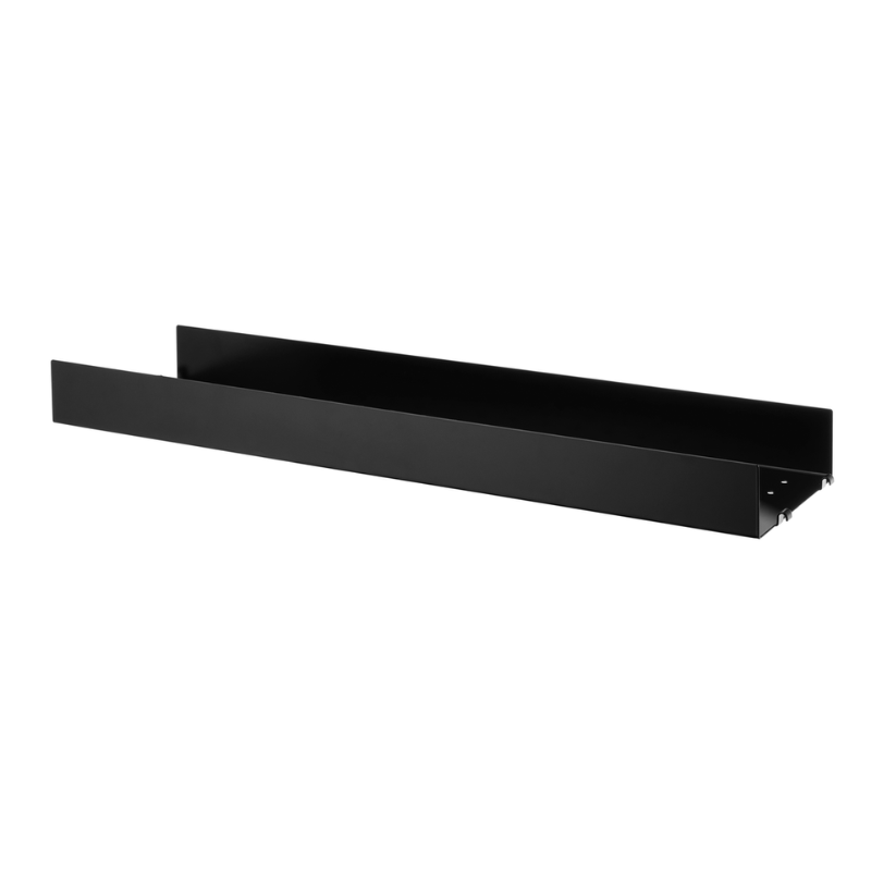 The Metal Shelves High from String Furniture in 30.7 width and 7.8 depth inches size, black finish.