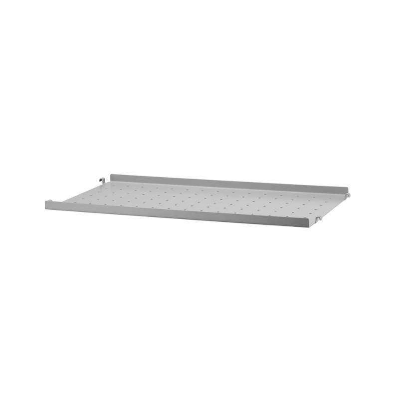 The Metal Shelves Low from String Furniture in 22.8 width and 11.8 depth inches size, grey finish.