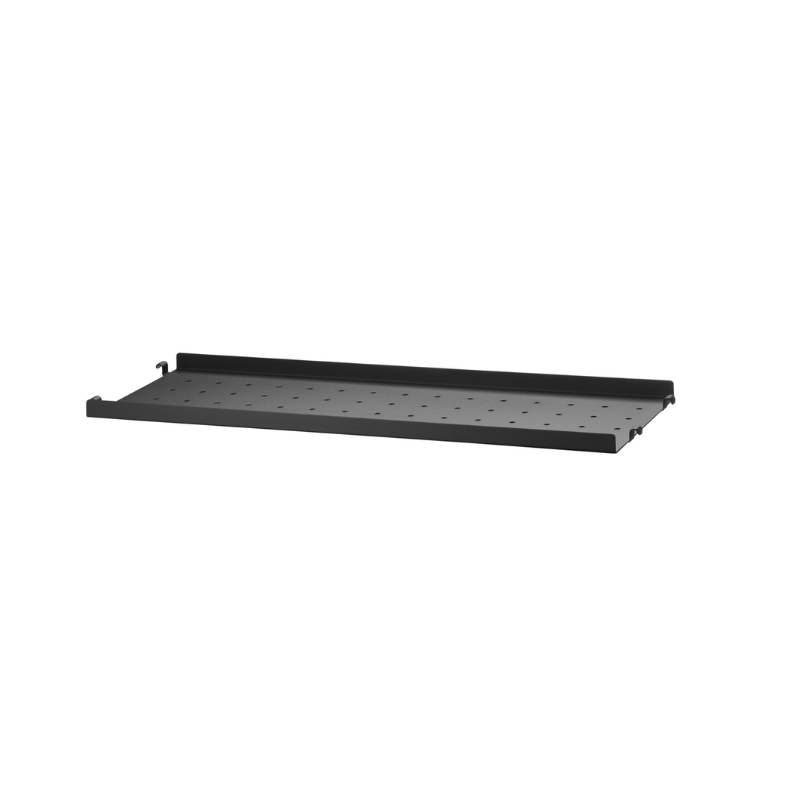 The Metal Shelves Low from String Furniture in 22.8 width and 7.8 depth inches size, black finish.