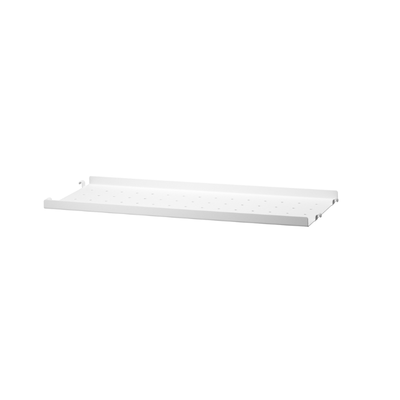 The Metal Shelves Low from String Furniture in 22.8 width and 7.8 depth inches size, white finish.