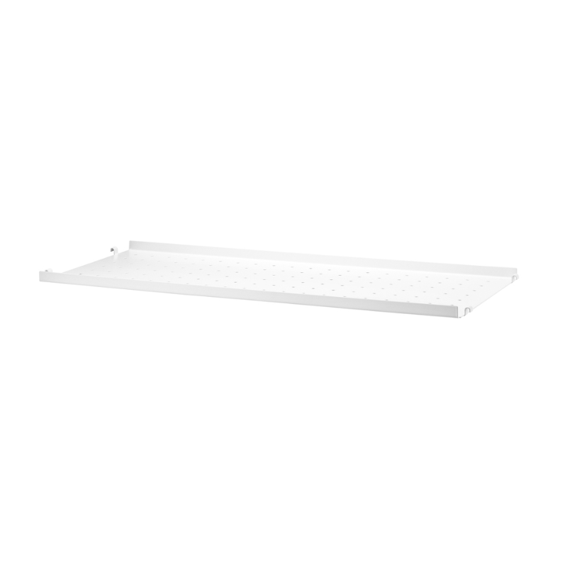 The Metal Shelves Low from String Furniture in 30.7 width and 11.8 depth inches size, white finish.