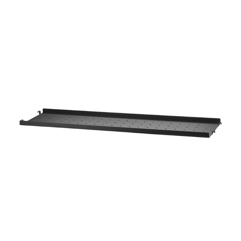 The Metal Shelves Low from String Furniture in 30.7 width and 7.8 depth inches size, black finish.