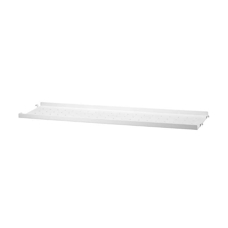 The Metal Shelves Low from String Furniture in 30.7 width and 7.8 depth inches size, white finish.