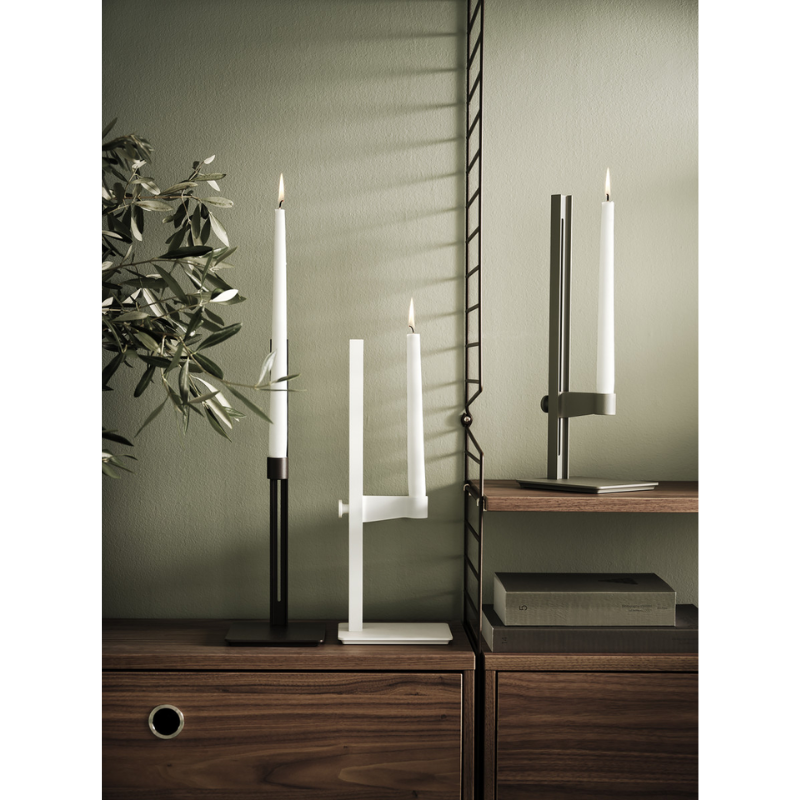 The Museum Candle Holder from String Furniture in a living room. all-groups