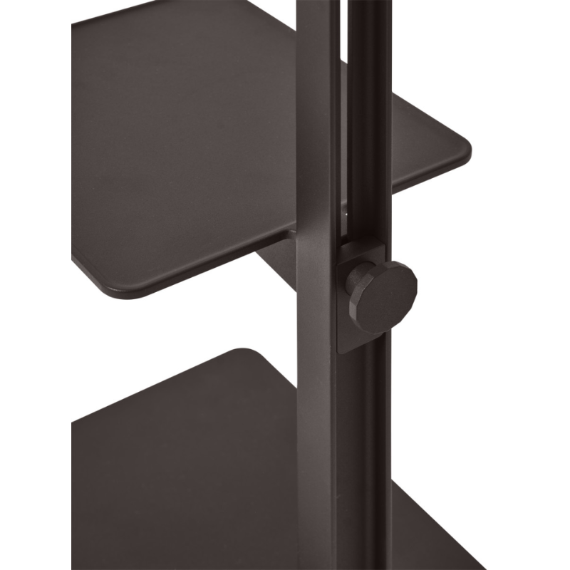 The Museum Sidetable from String Furniture in dark brown, in a studio close up photograph.