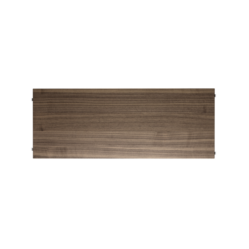The Shelves from String Furniture in 30 x 11.8 inch size and walnut color.