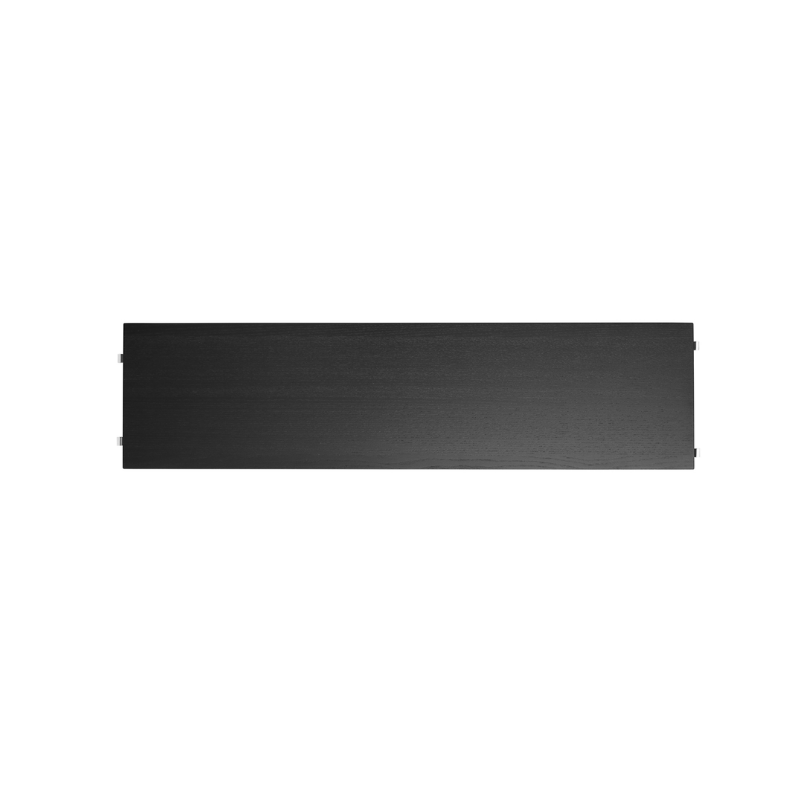 The Shelves from String Furniture in 30 x 7.8 inch size and black stained ash color.